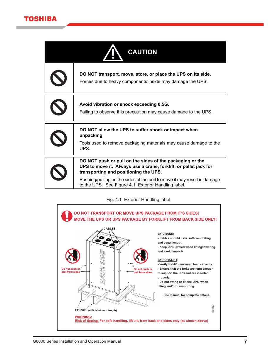 Ba ck�side, Caution | Toshiba G8000 User Manual | Page 15 / 79