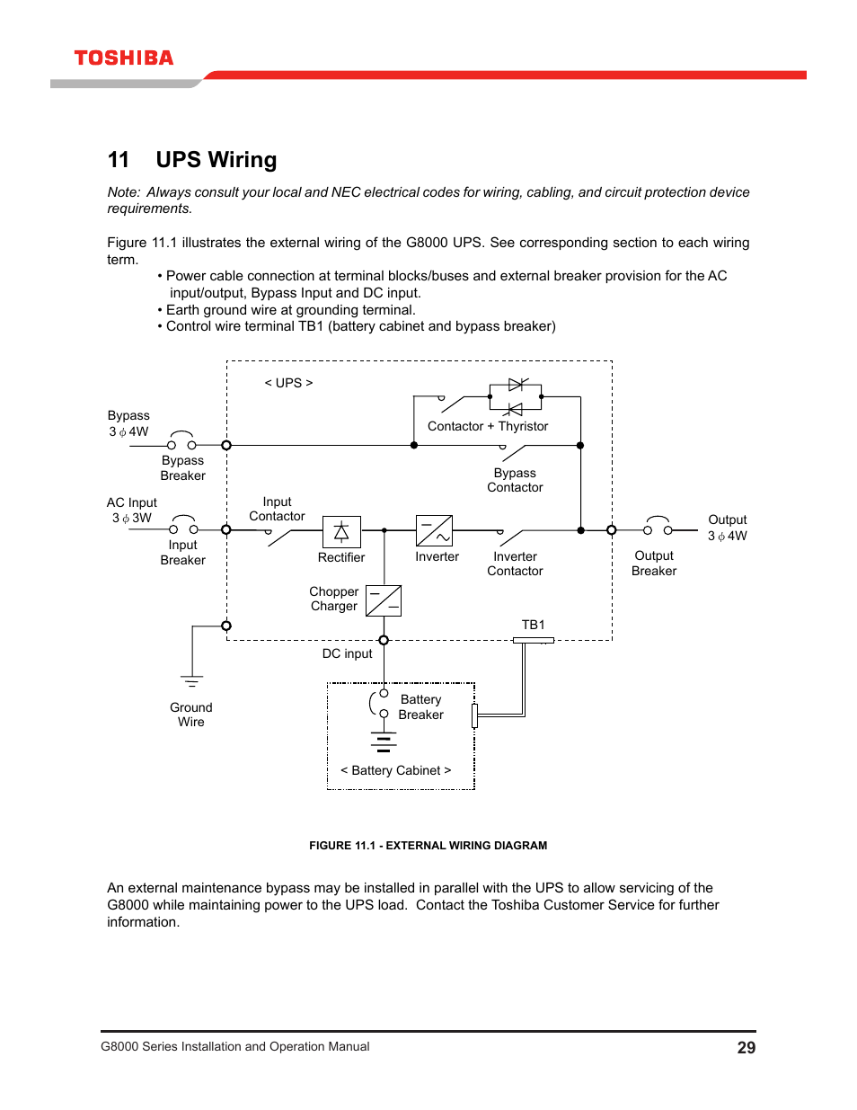 11 ups wiring | Toshiba G8000 User Manual | Page 37 / 79