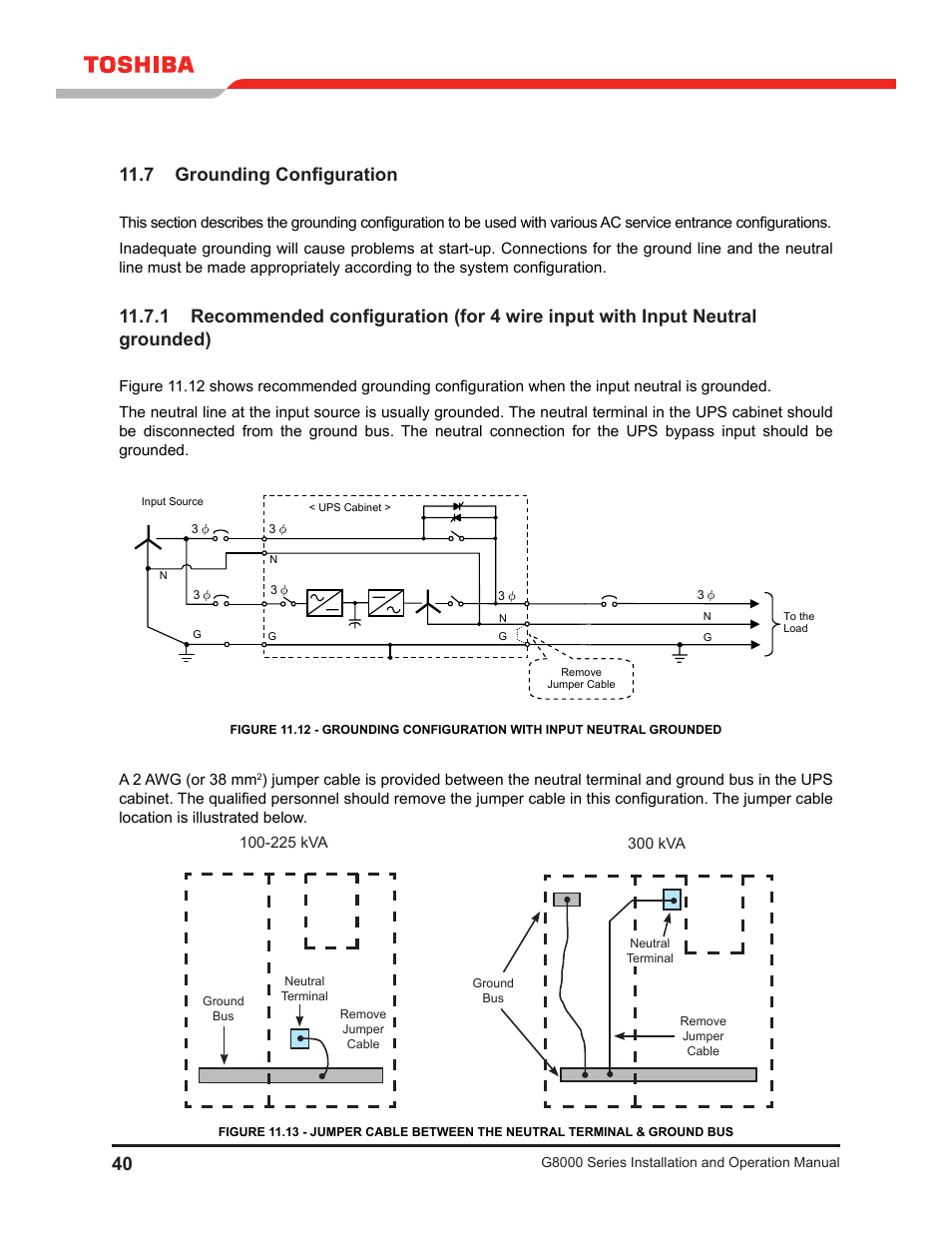 7 grounding configuration | Toshiba G8000 User Manual | Page 48 / 79