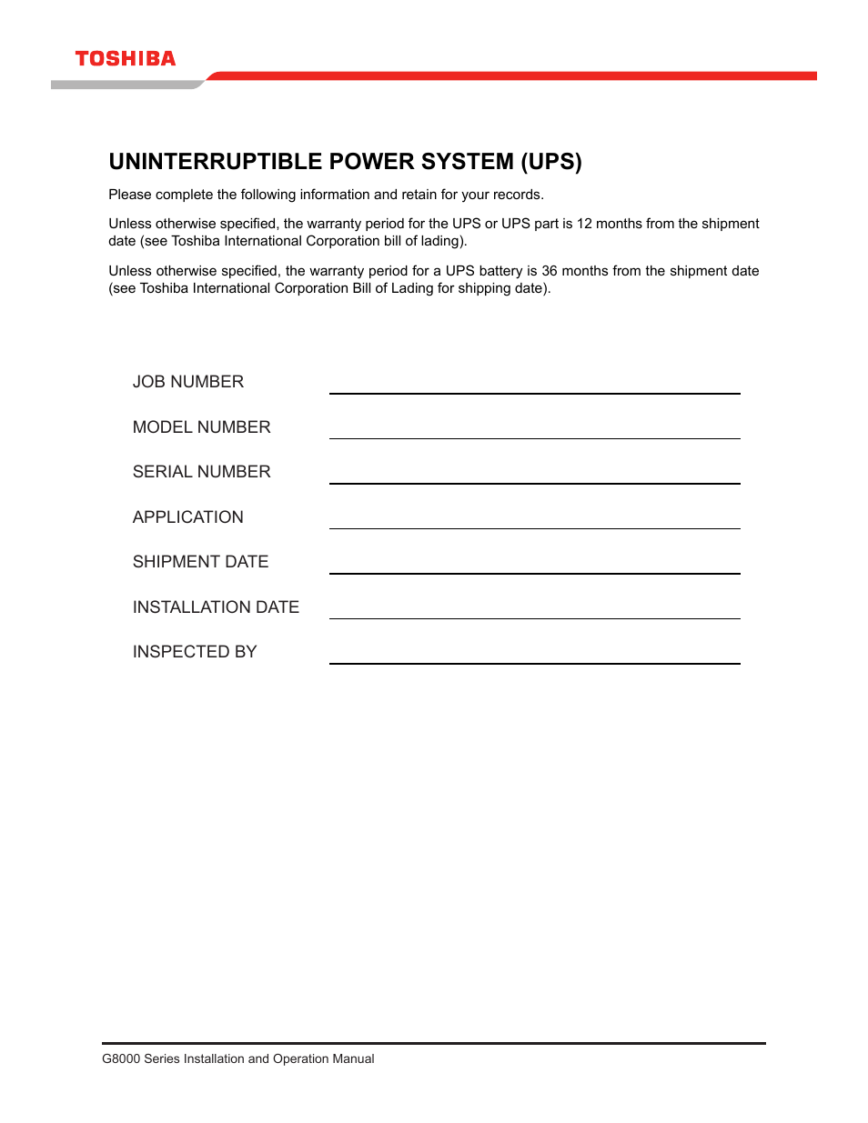 Uninterruptible power system (ups) | Toshiba G8000 User Manual | Page 5 / 79