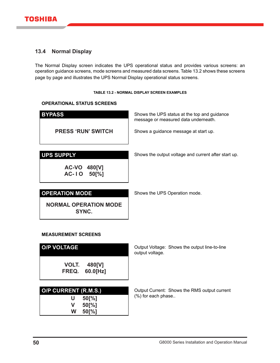 4 normal display | Toshiba G8000 User Manual | Page 58 / 79