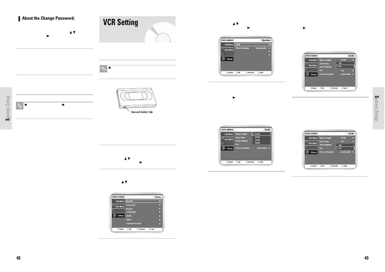 Vcr setting | Toshiba D-VR3SG User Manual | Page 22 / 56