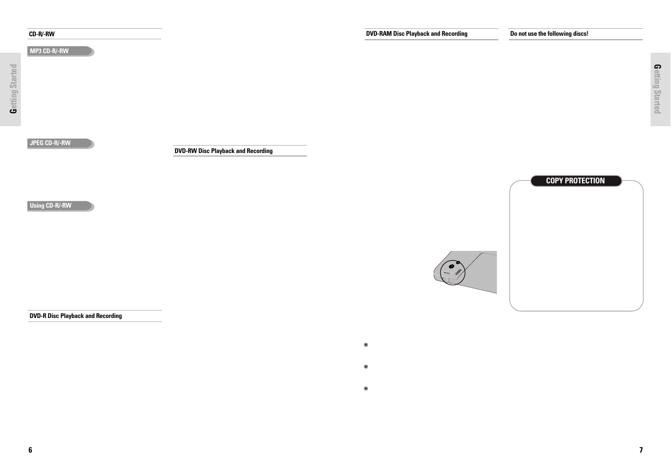 Getting started | Toshiba D-VR3SG User Manual | Page 4 / 56