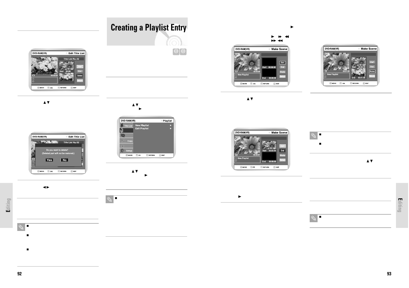 Creating a playlist entry | Toshiba D-VR3SG User Manual | Page 47 / 56