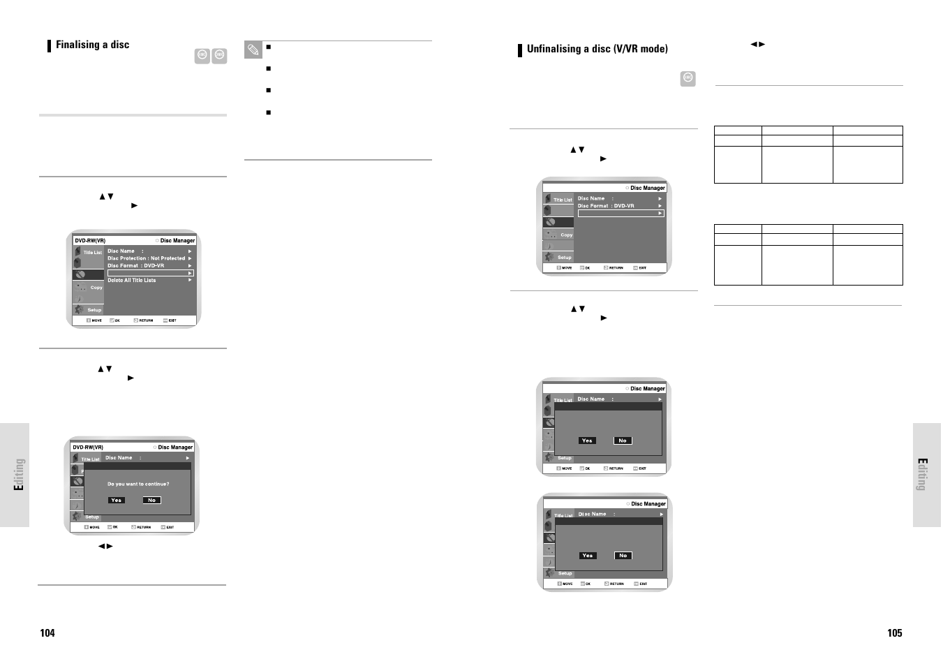 Editing | Toshiba D-VR3SG User Manual | Page 53 / 56