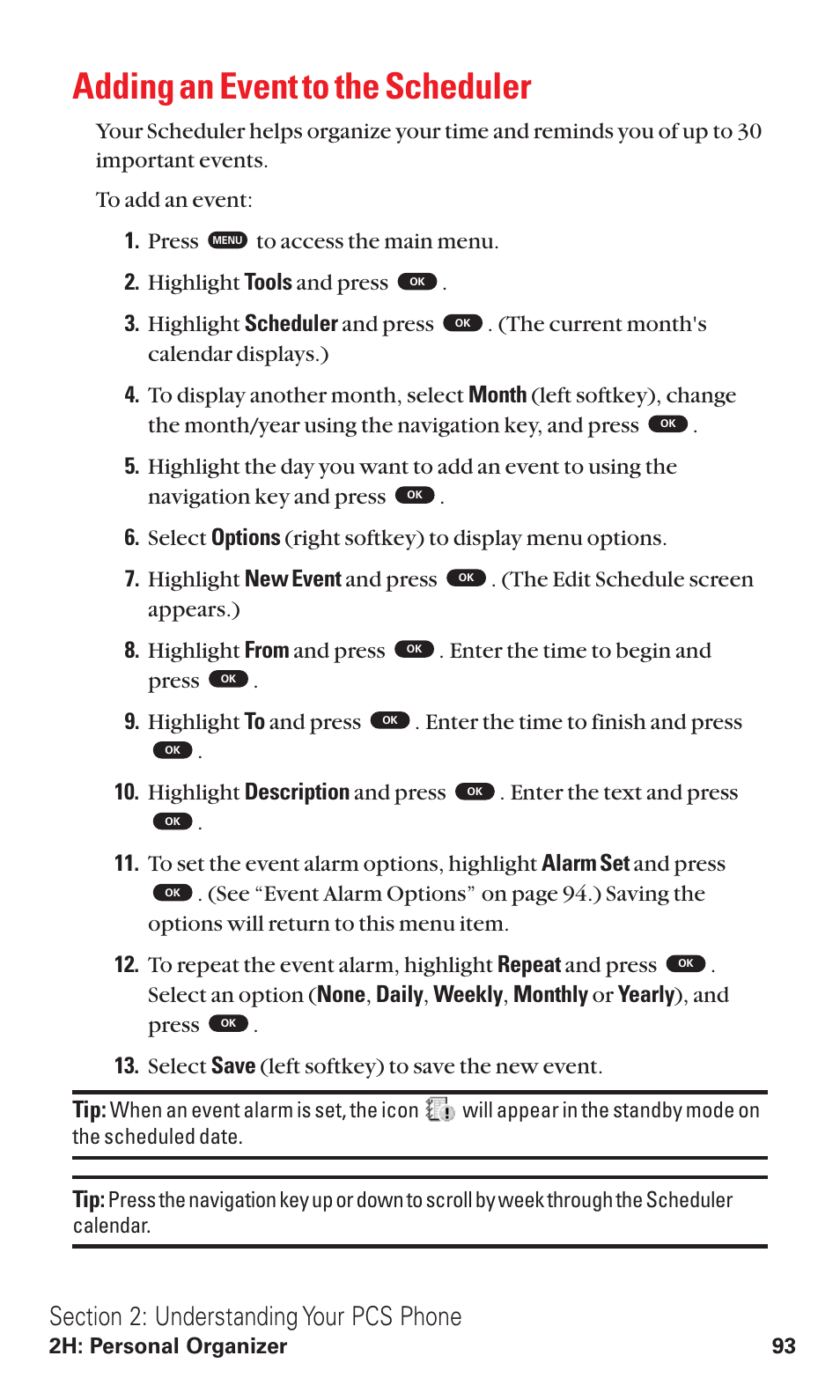 Adding an event to the scheduler | Toshiba VM4050 User Manual | Page 104 / 249