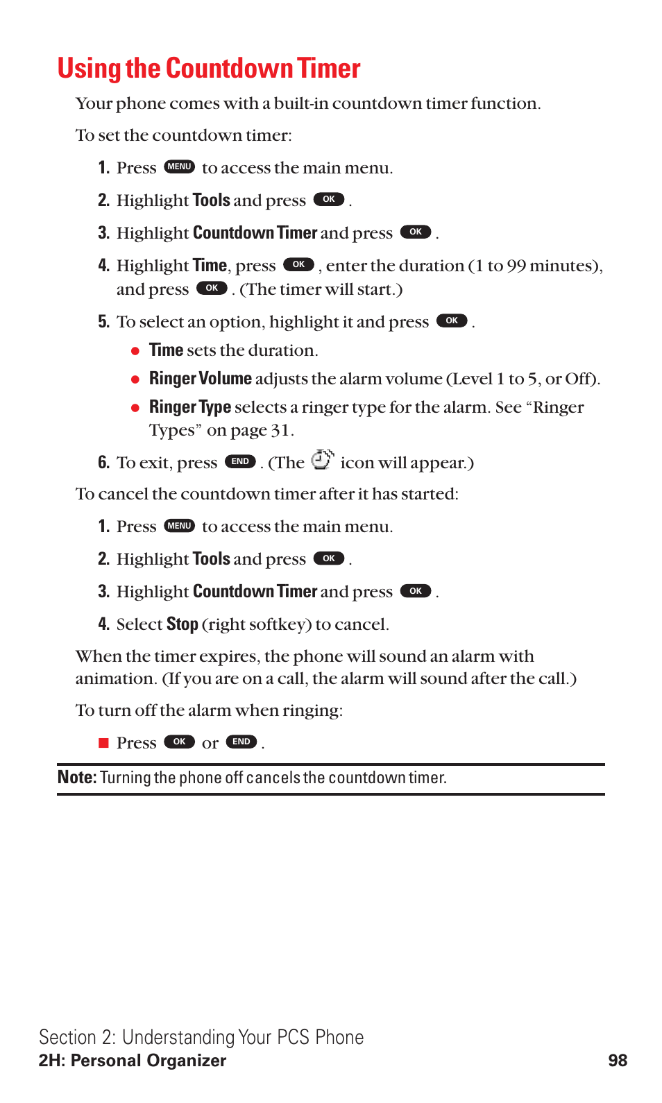 Using the countdown timer, Time sets the duration | Toshiba VM4050 User Manual | Page 109 / 249