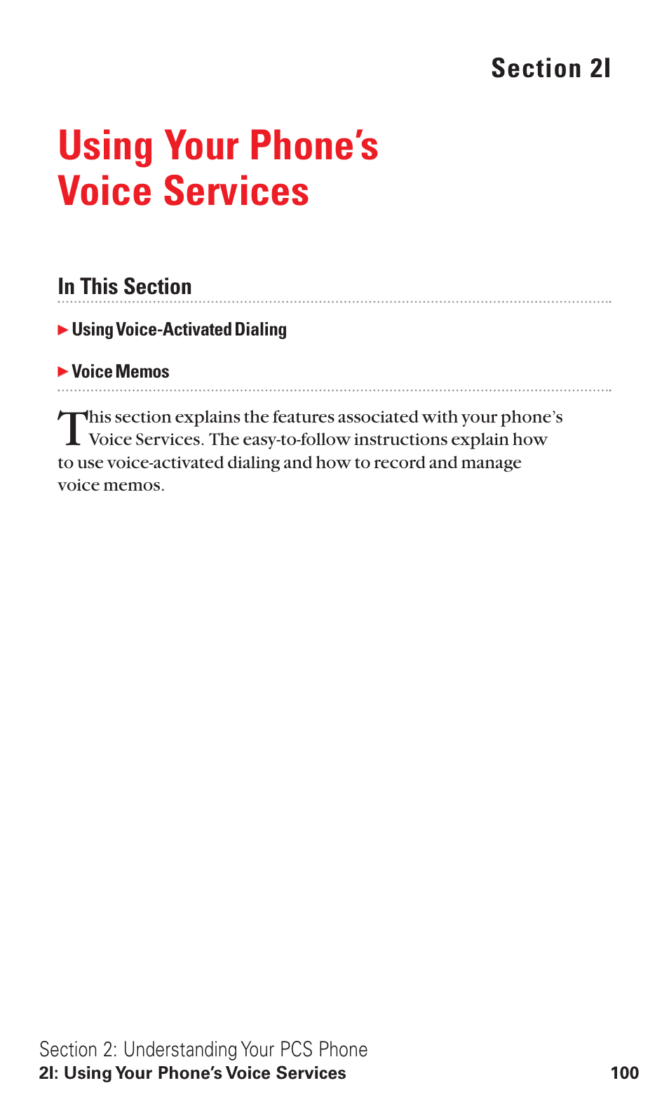 2i. using your phone’s voice services, Using your phone’s voice services | Toshiba VM4050 User Manual | Page 111 / 249