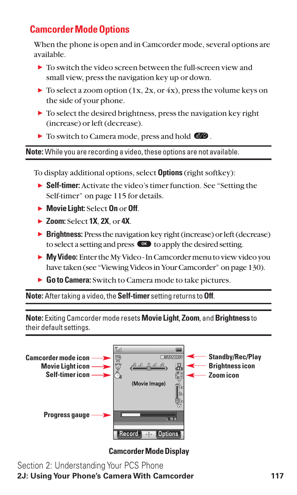 Camcorder mode options, Go to | Toshiba VM4050 User Manual | Page 128 / 249