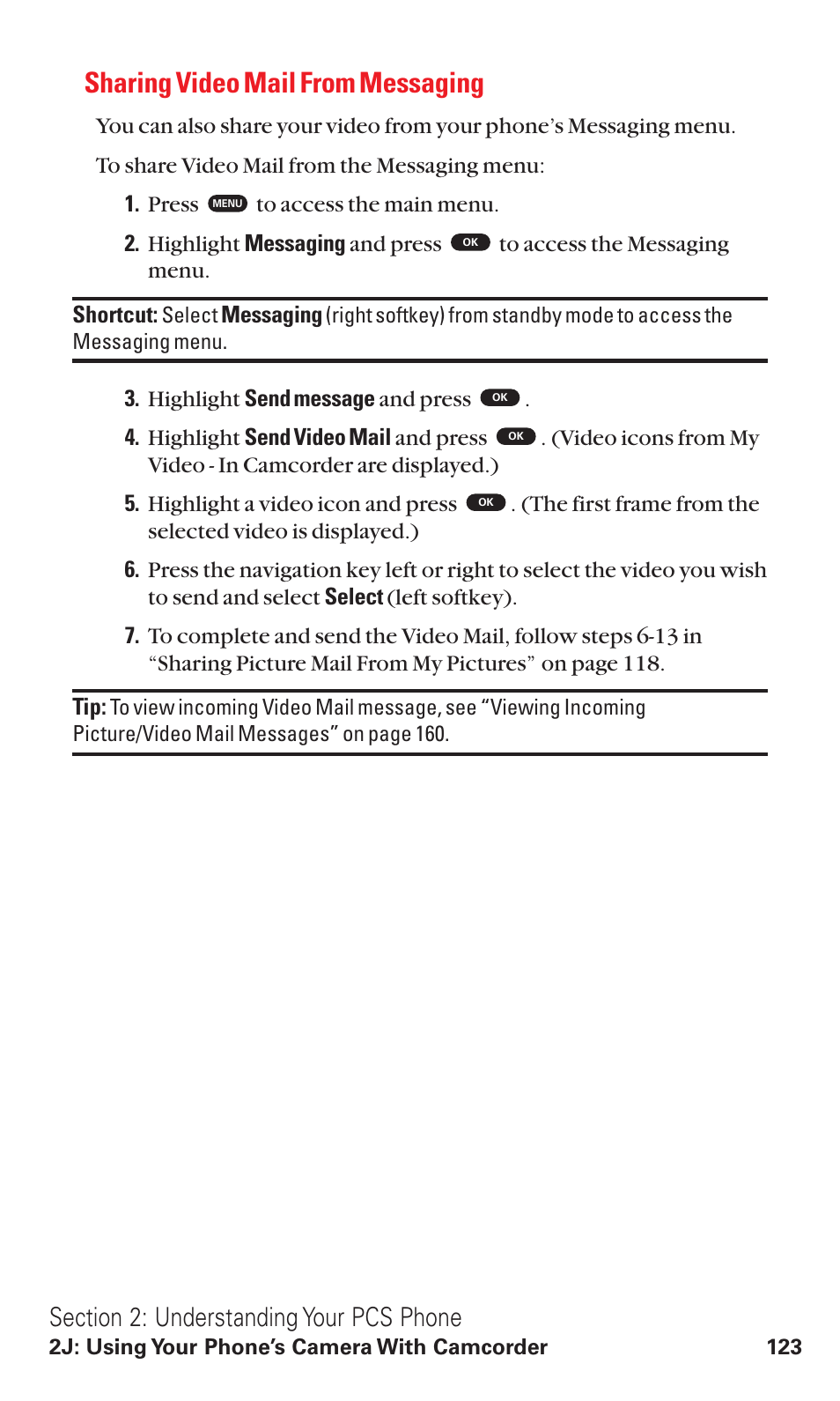 Sharing video mail from messaging | Toshiba VM4050 User Manual | Page 134 / 249