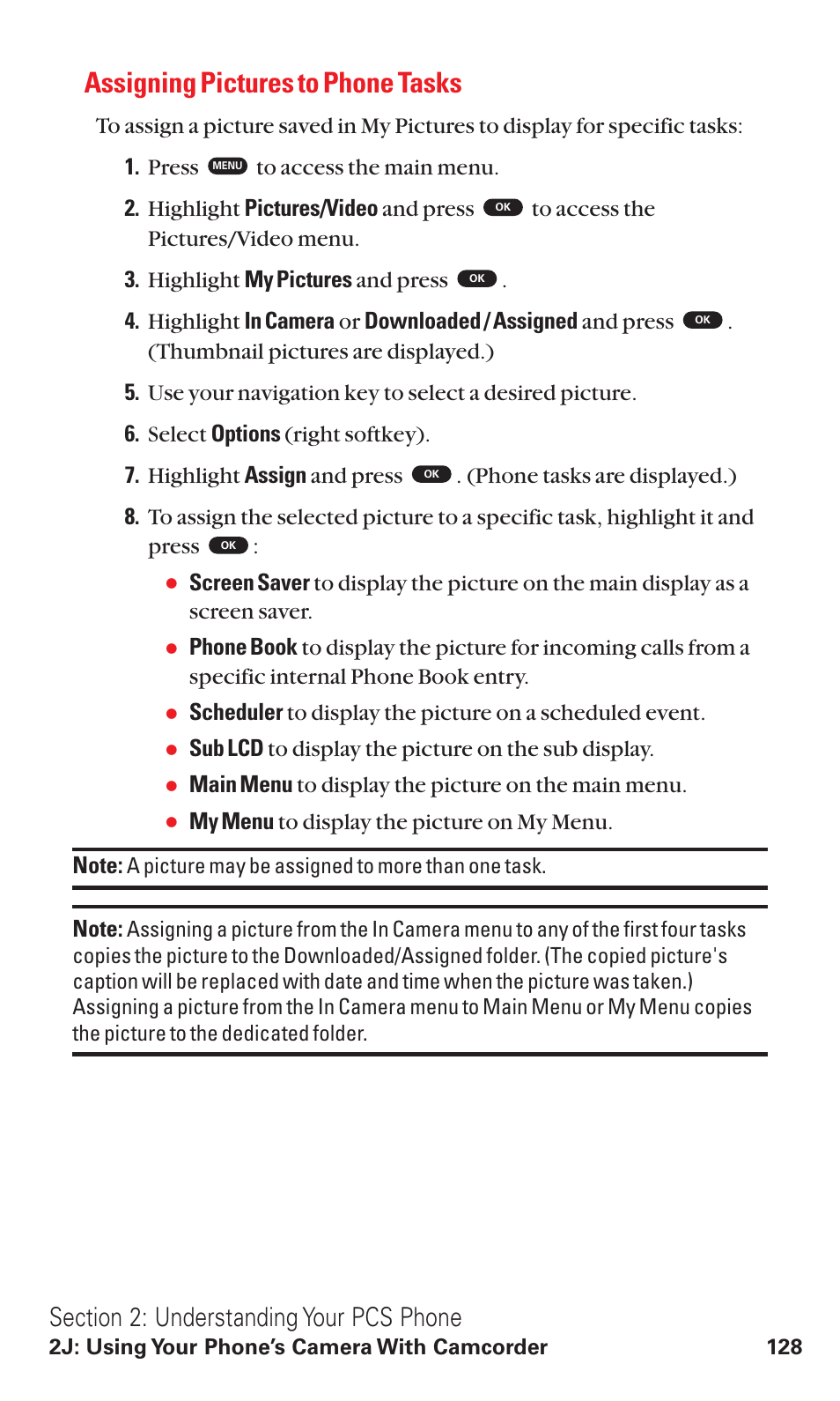 Assigning pictures to phone tasks | Toshiba VM4050 User Manual | Page 139 / 249