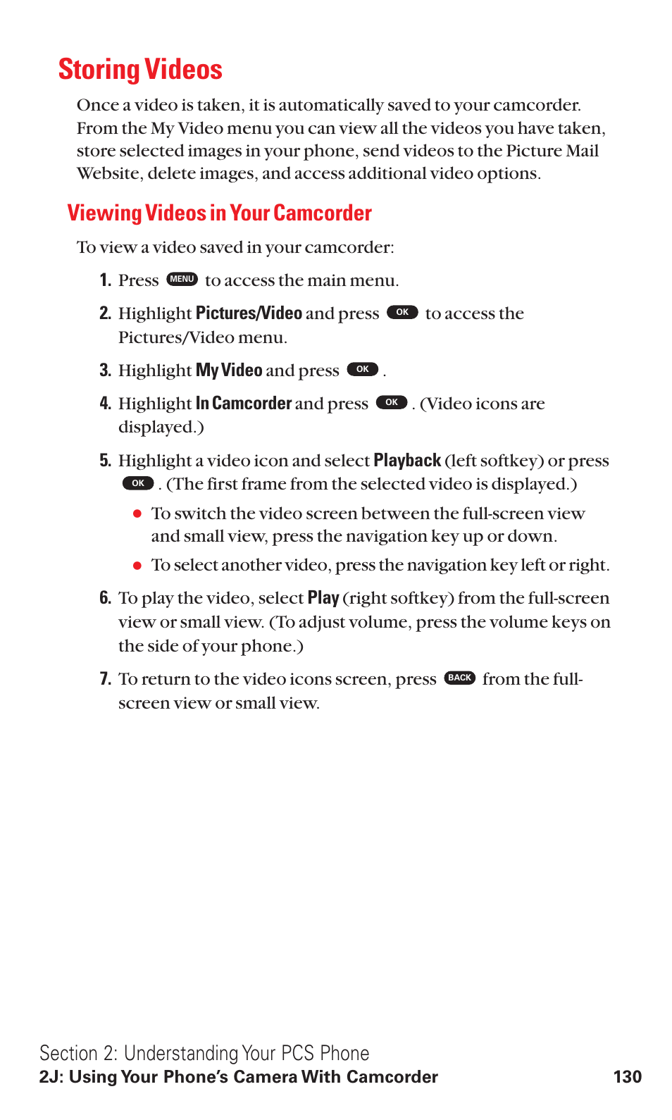 Storing videos, Viewing videos in your camcorder | Toshiba VM4050 User Manual | Page 141 / 249