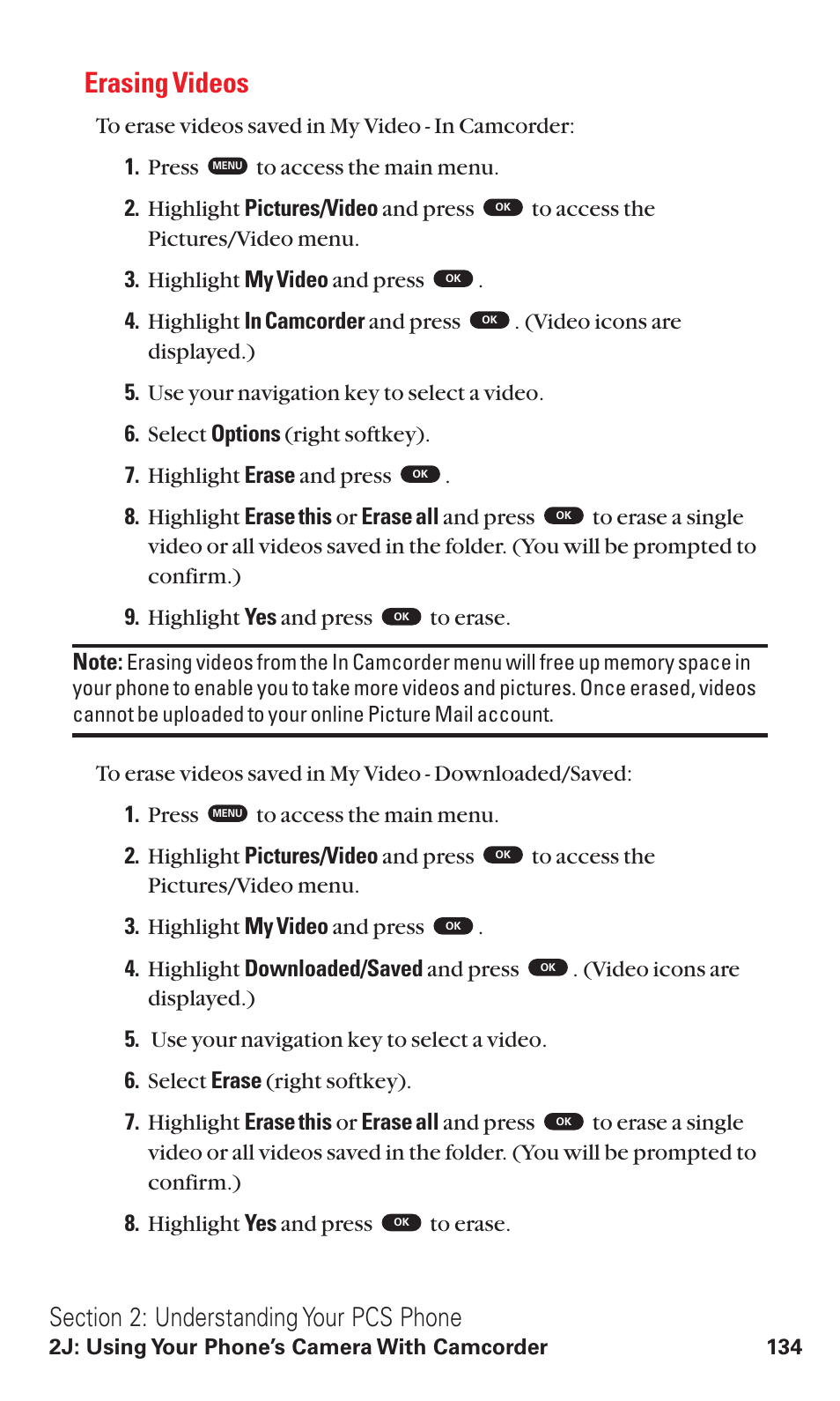 Erasing videos | Toshiba VM4050 User Manual | Page 145 / 249