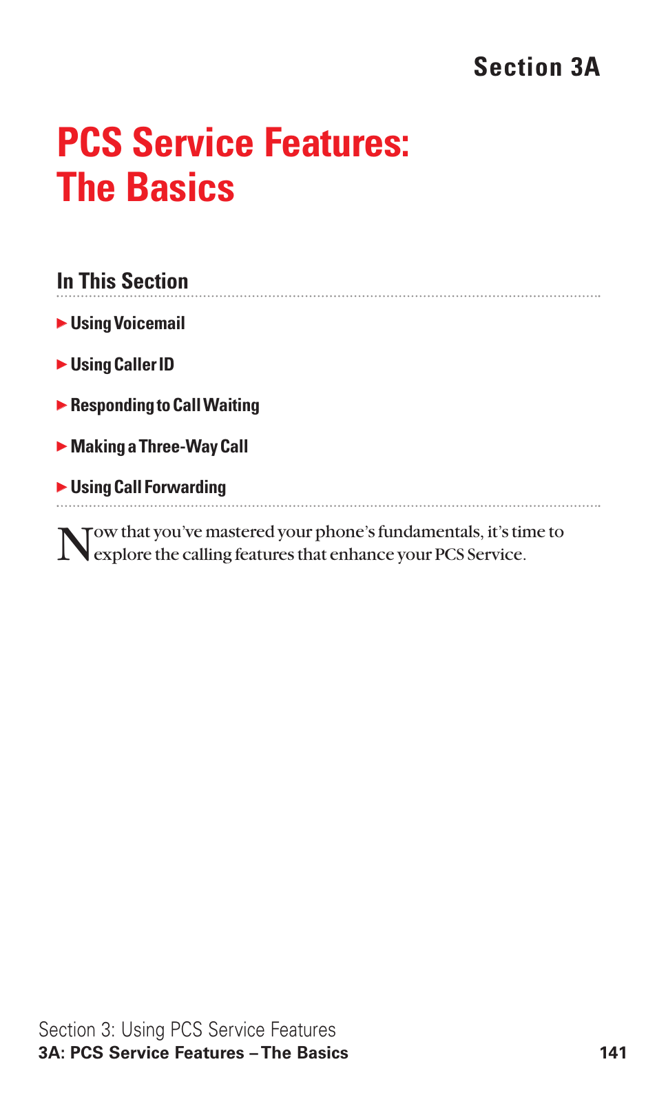 3a. pcs service features: the basics, Pcs service features: the basics | Toshiba VM4050 User Manual | Page 152 / 249