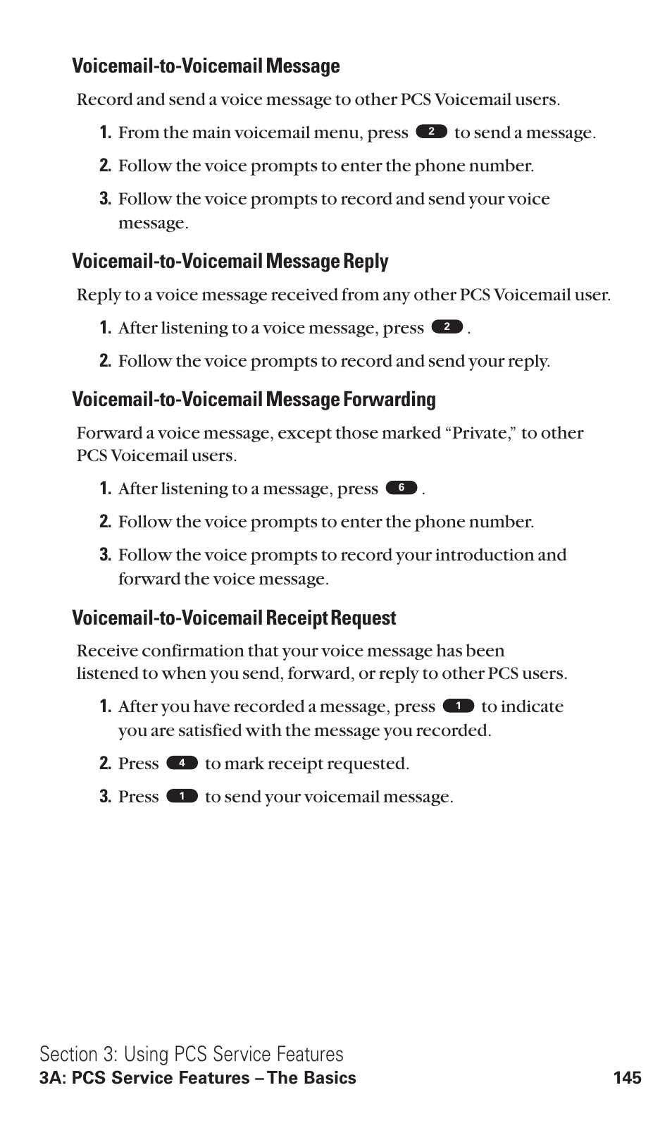 Voicemail-to-voicemail message, Voicemail-to-voicemail message reply, Voicemail-to-voicemail message forwarding | Voicemail-to-voicemail receipt request | Toshiba VM4050 User Manual | Page 156 / 249