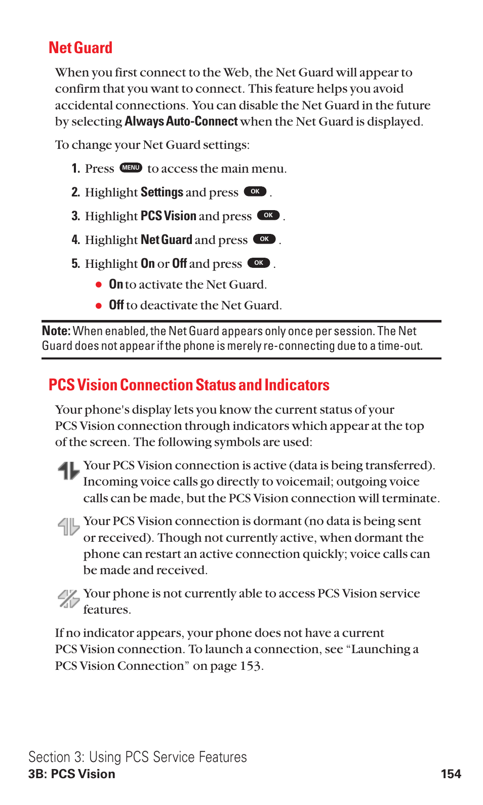 Net guard, Pcs vision connection status and indicators | Toshiba VM4050 User Manual | Page 165 / 249