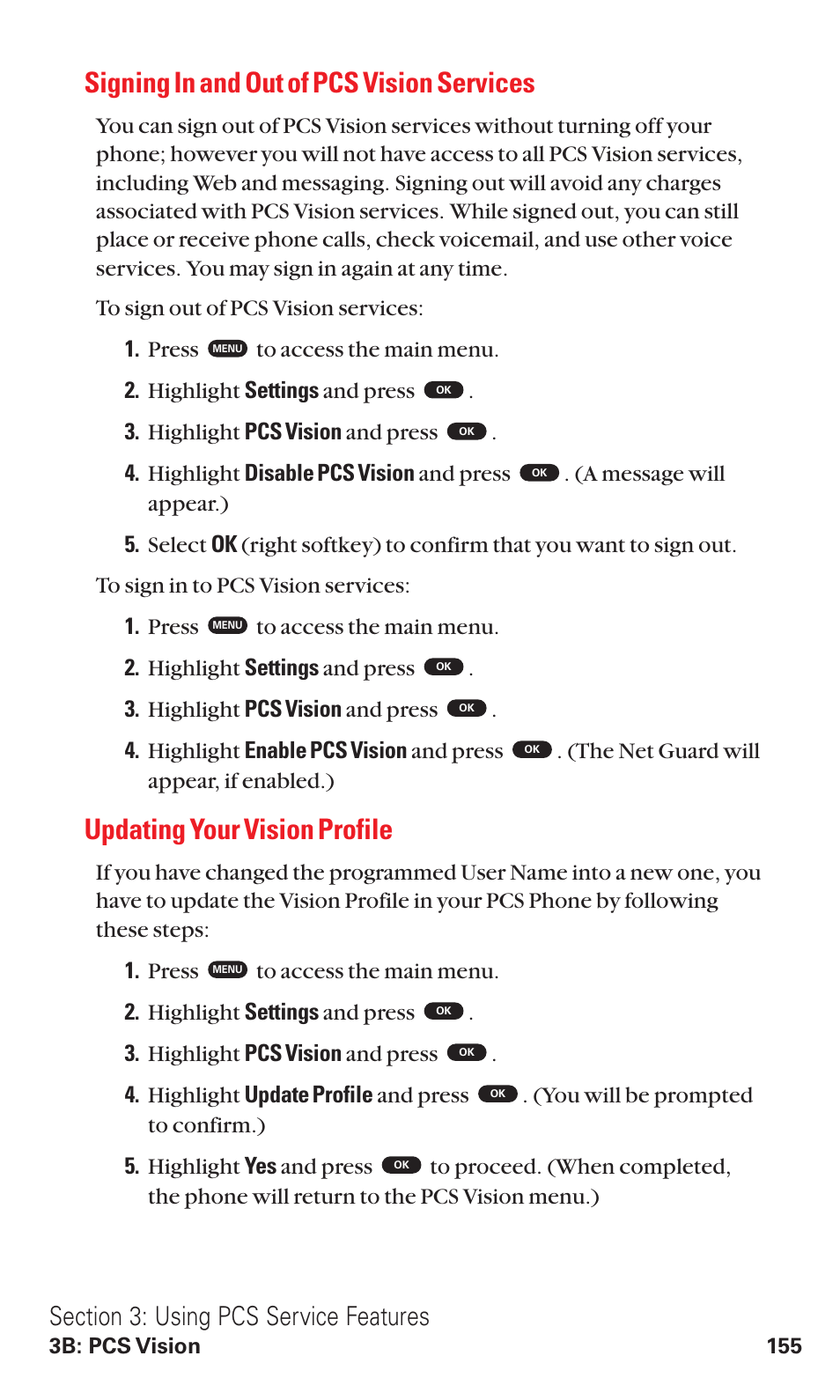 Signing in and out of pcs vision services, Updating your vision profile | Toshiba VM4050 User Manual | Page 166 / 249