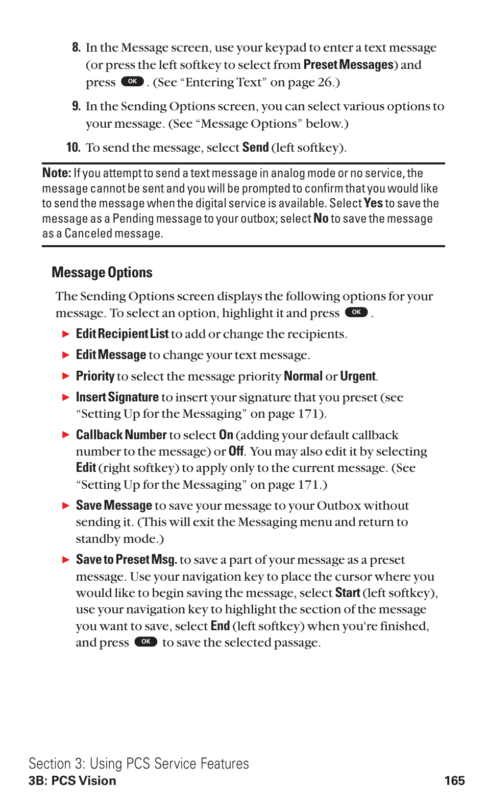 Message options | Toshiba VM4050 User Manual | Page 176 / 249