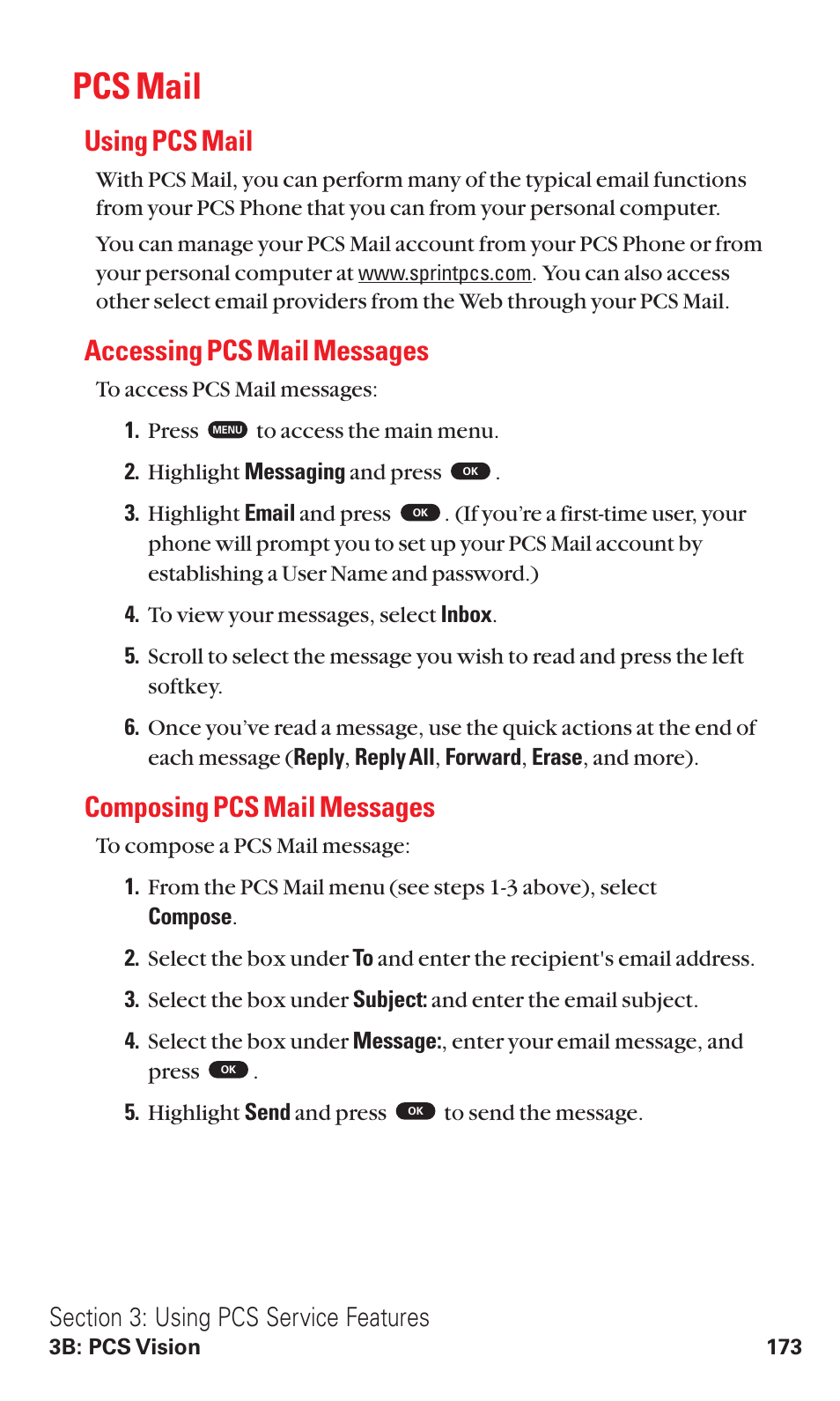 Pcs mail, Using pcs mail, Accessing pcs mail messages | Composing pcs mail messages | Toshiba VM4050 User Manual | Page 184 / 249