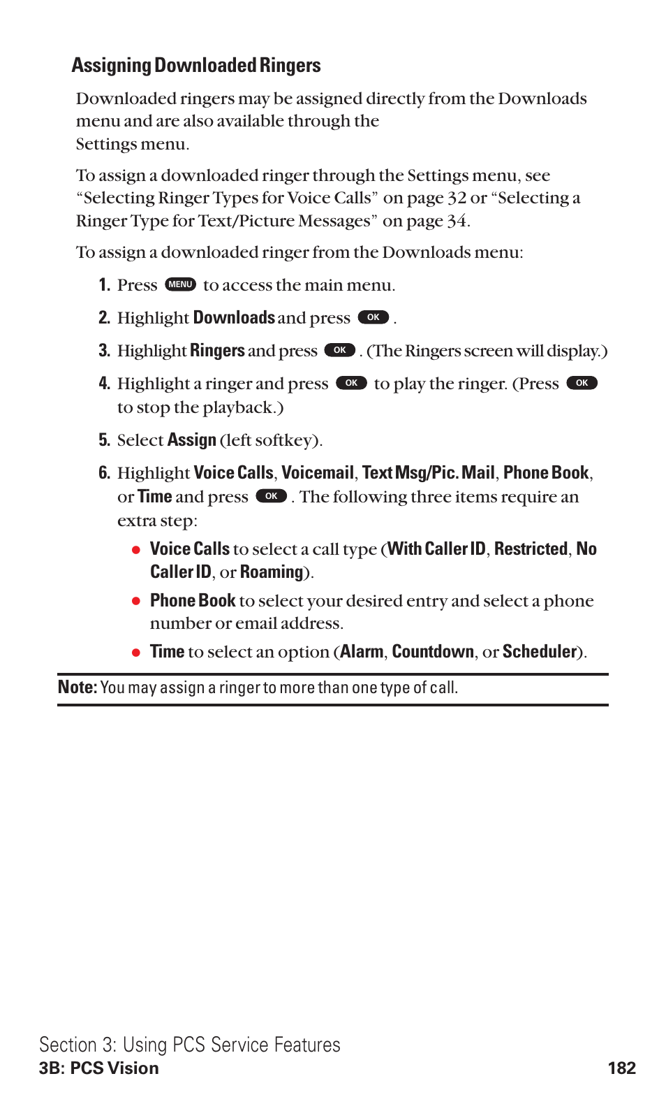 Assigning downloaded ringers | Toshiba VM4050 User Manual | Page 193 / 249