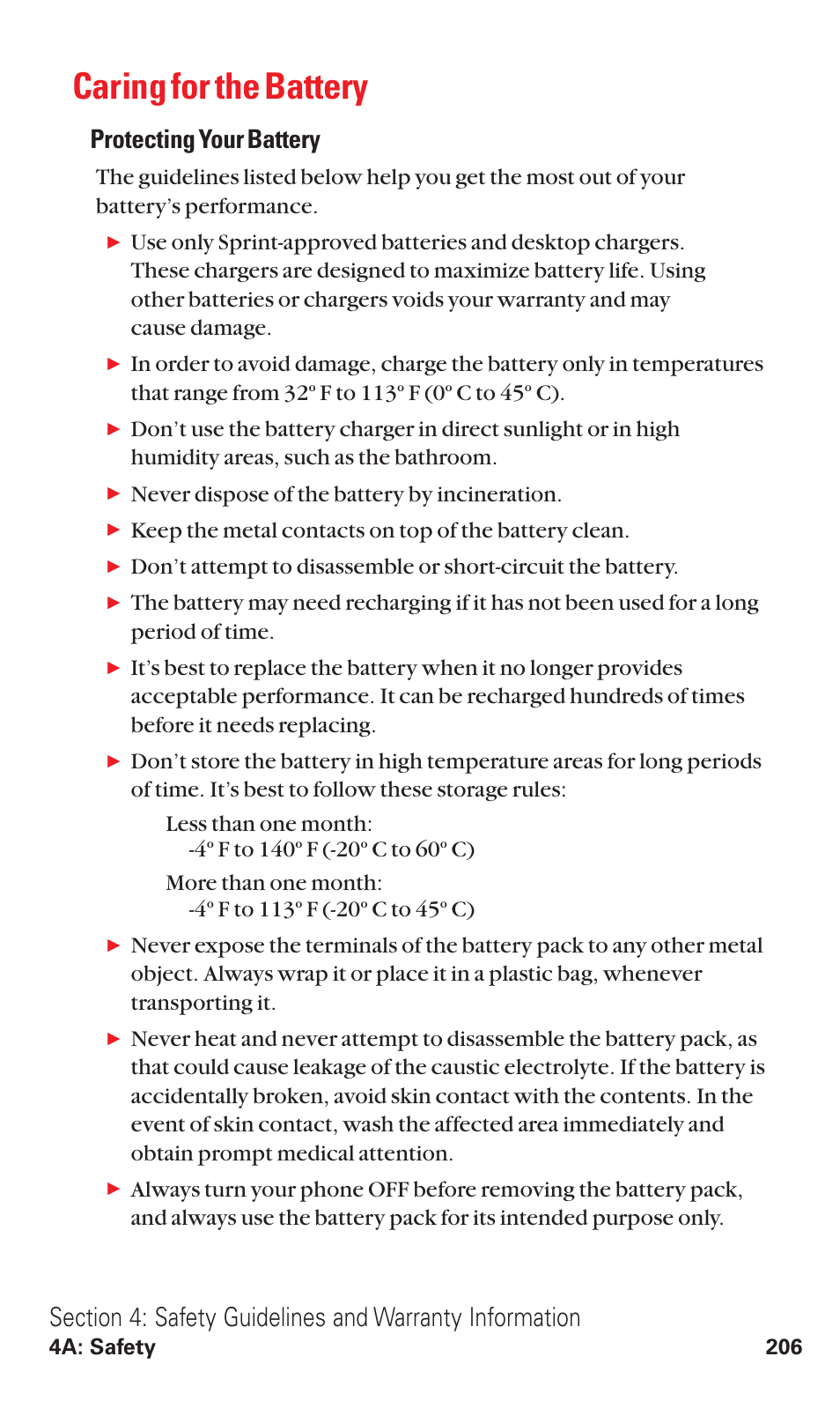 Caring for the battery, Protecting your battery, Never dispose of the battery by incineration | Toshiba VM4050 User Manual | Page 217 / 249