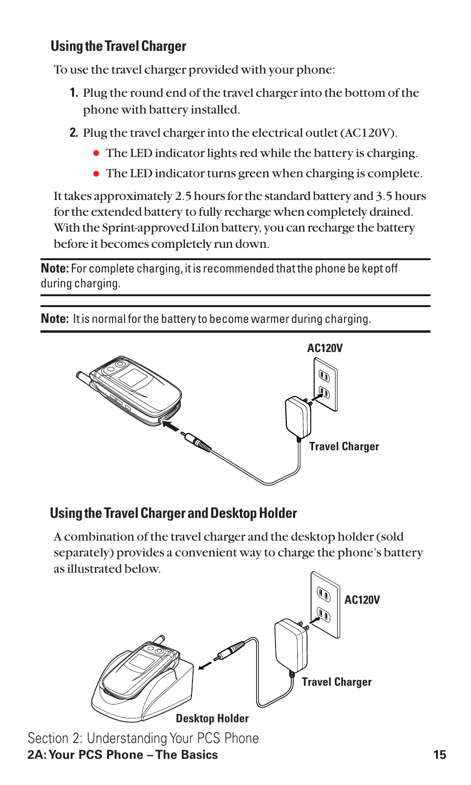 Using the travel charger, Using the travel charger and desktop holder | Toshiba VM4050 User Manual | Page 26 / 249