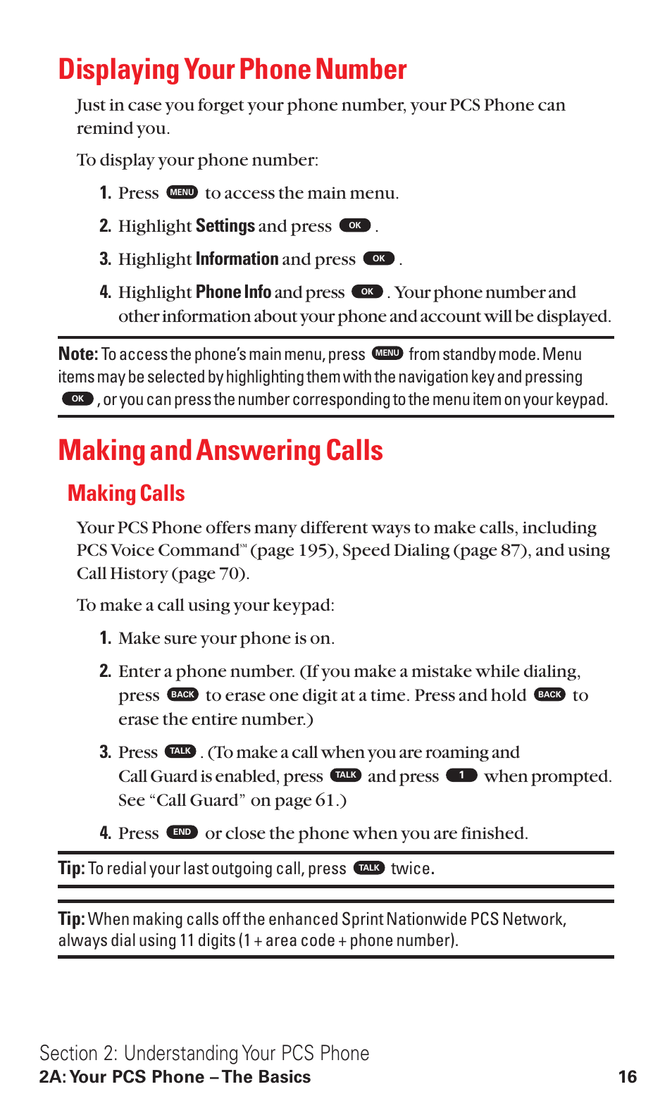 Displaying your phone number, Making and answering calls, Making calls | Toshiba VM4050 User Manual | Page 27 / 249