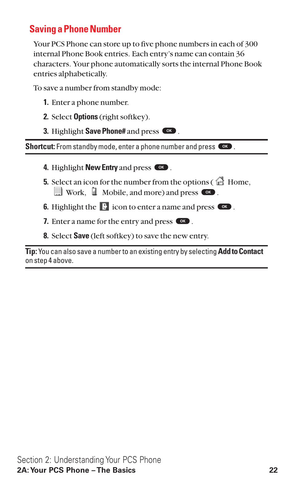 Saving a phone number | Toshiba VM4050 User Manual | Page 33 / 249