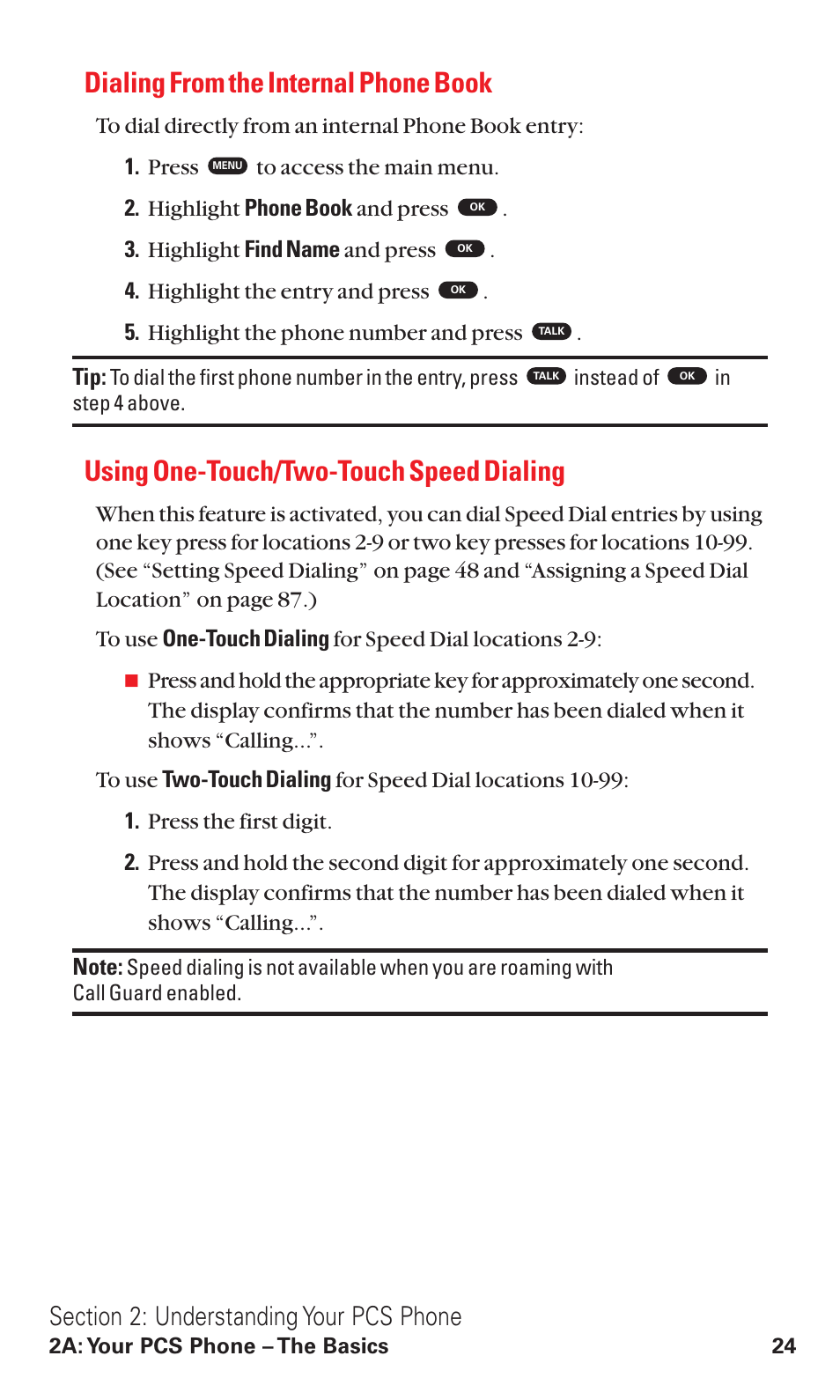 Dialing from the internal phone book, Using one-touch/two-touch speed dialing | Toshiba VM4050 User Manual | Page 35 / 249