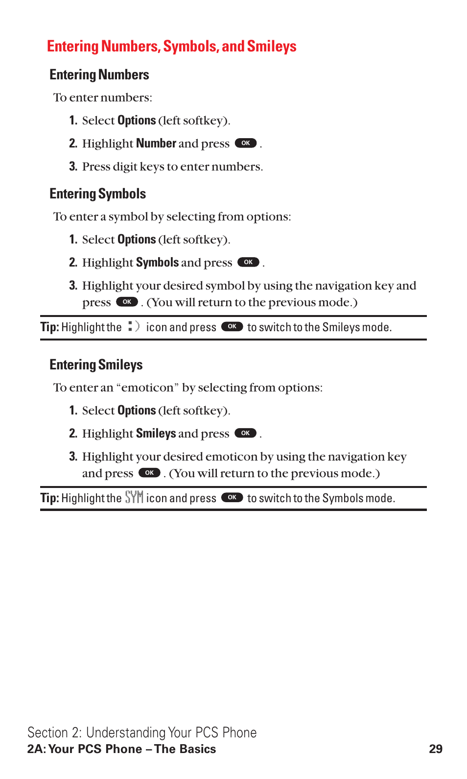 Entering numbers, symbols, and smileys, Entering numbers, Entering symbols | Entering smileys | Toshiba VM4050 User Manual | Page 40 / 249