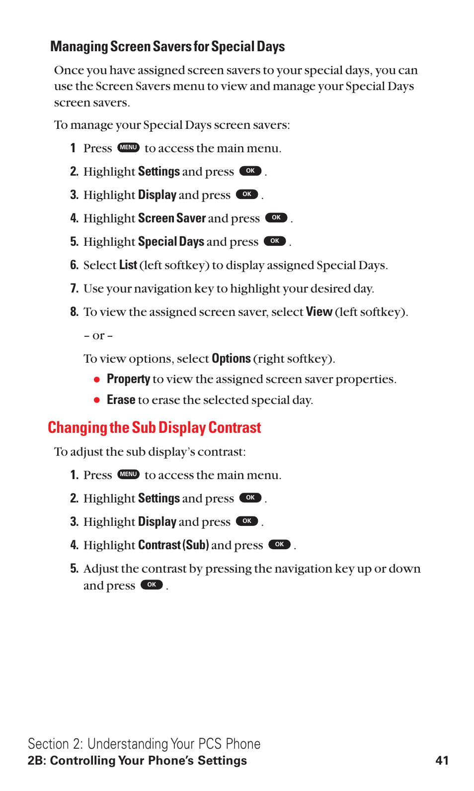 Changing the sub display contrast, Managing screen savers for special days | Toshiba VM4050 User Manual | Page 52 / 249