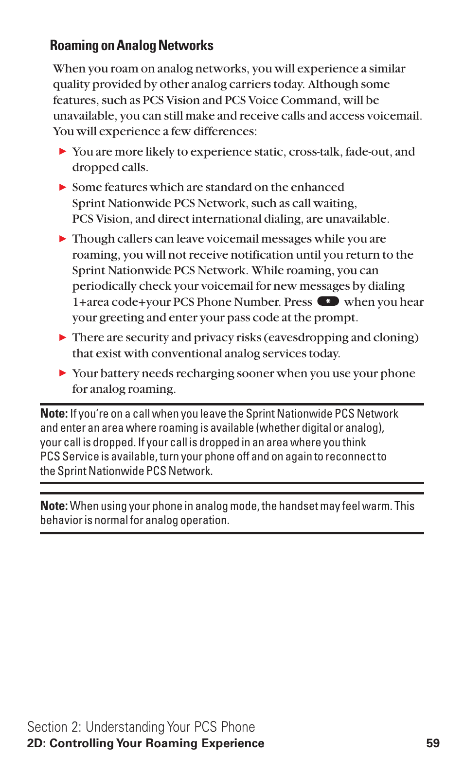 Roaming on analog networks | Toshiba VM4050 User Manual | Page 70 / 249