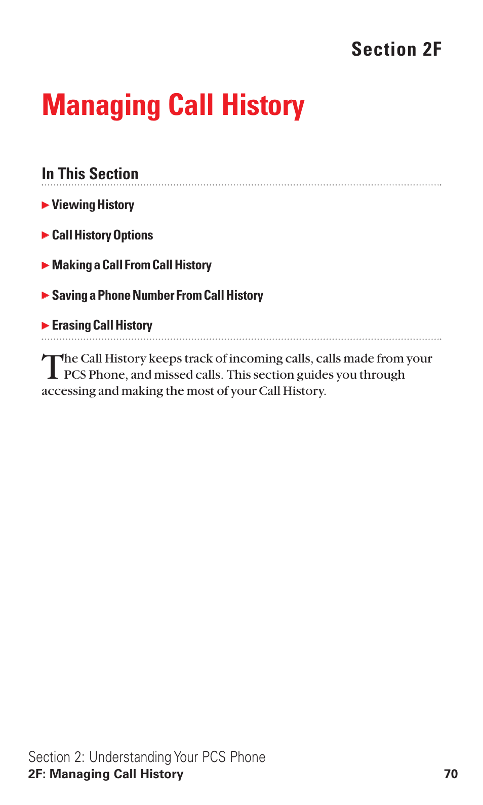 2f. managing call history, Managing call history | Toshiba VM4050 User Manual | Page 81 / 249