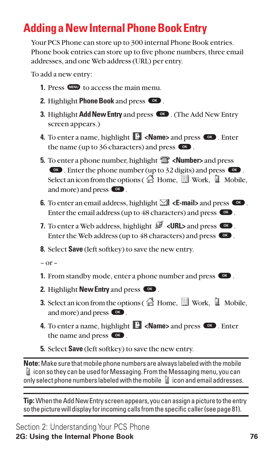 Adding a new internal phone book entry | Toshiba VM4050 User Manual | Page 87 / 249