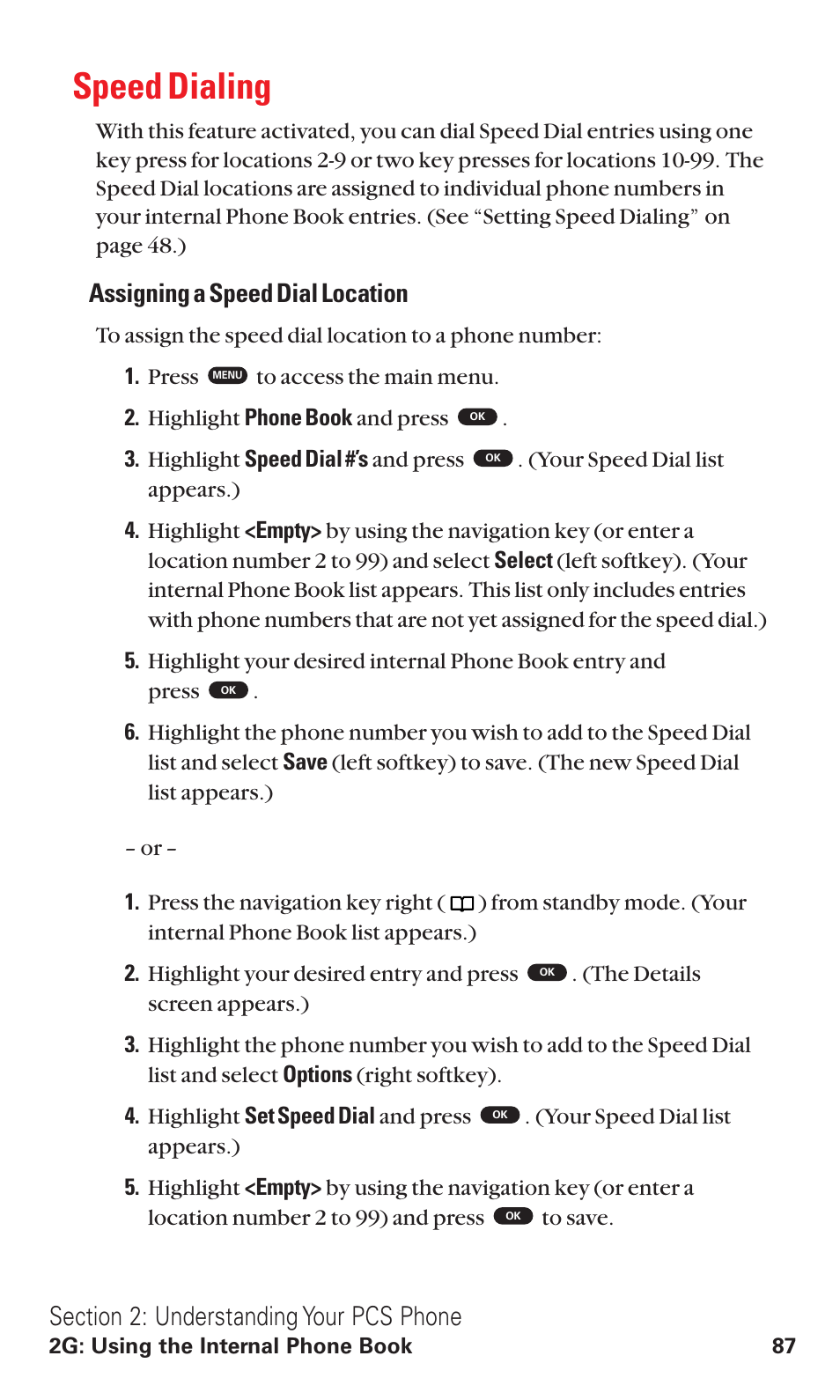 Speed dialing, Assigning a speed dial location | Toshiba VM4050 User Manual | Page 98 / 249