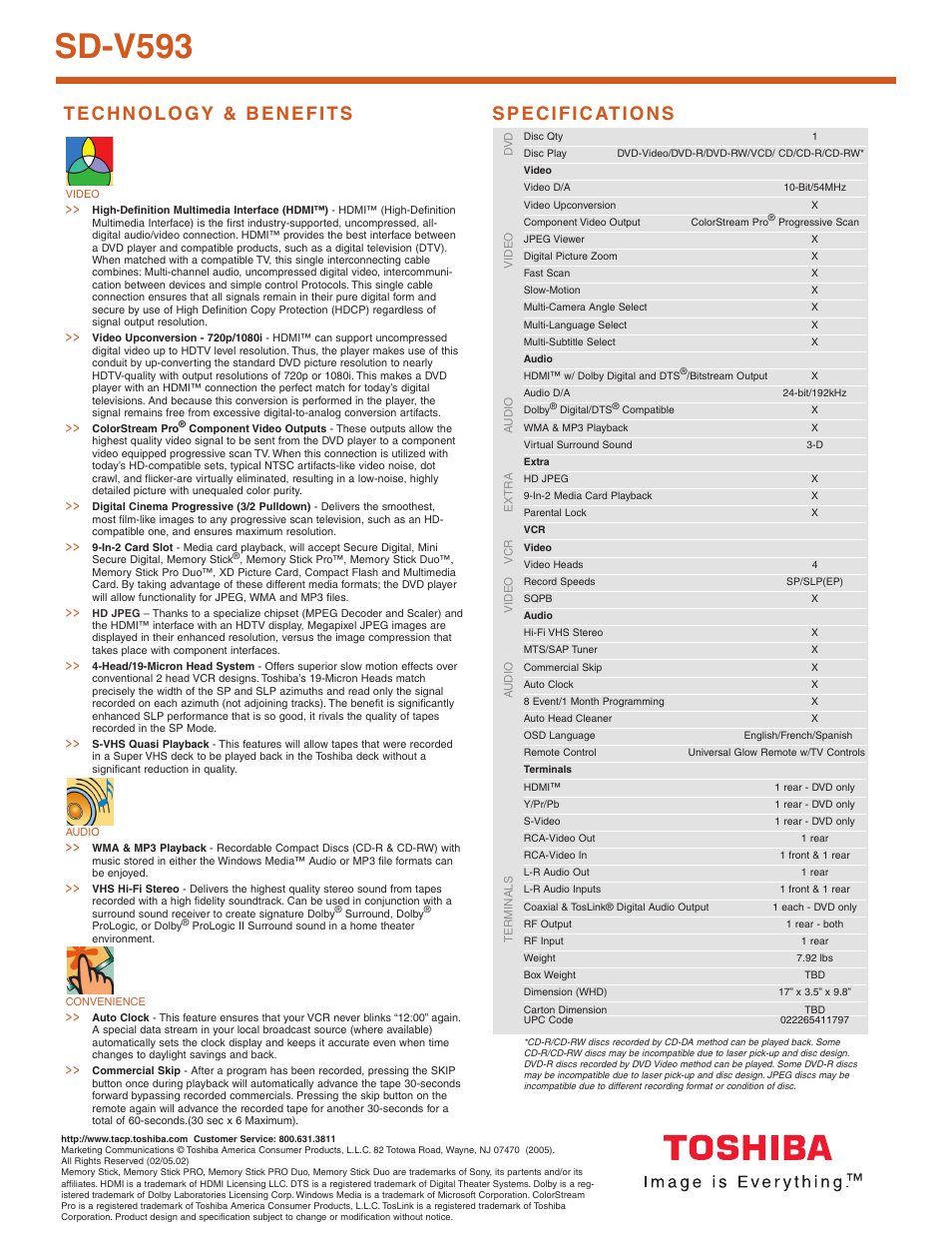 Sd-v593 | Toshiba SD-V593 User Manual | Page 2 / 2