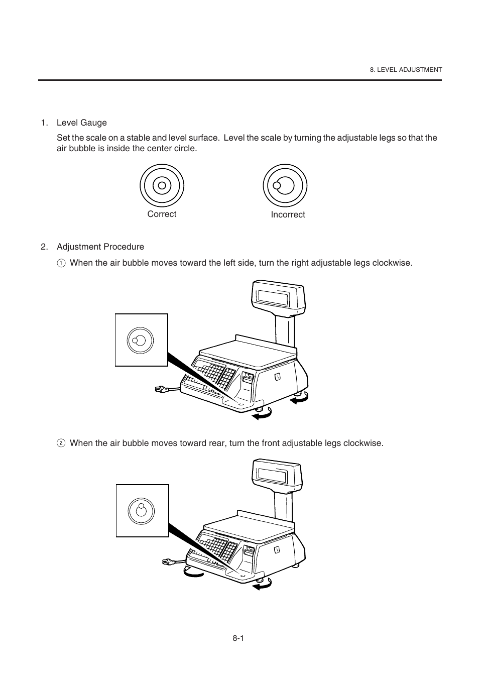 Level adjustment | Toshiba TEC SL-9000-ESB-X SERIES User Manual | Page 22 / 72