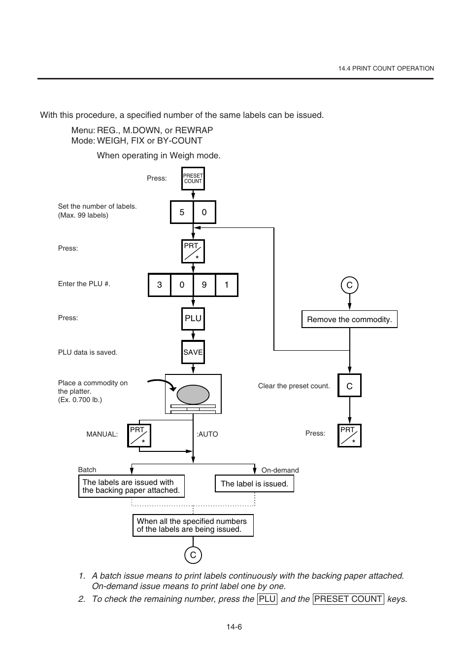 Print count operation, 4 print count operation | Toshiba TEC SL-9000-ESB-X SERIES User Manual | Page 53 / 72