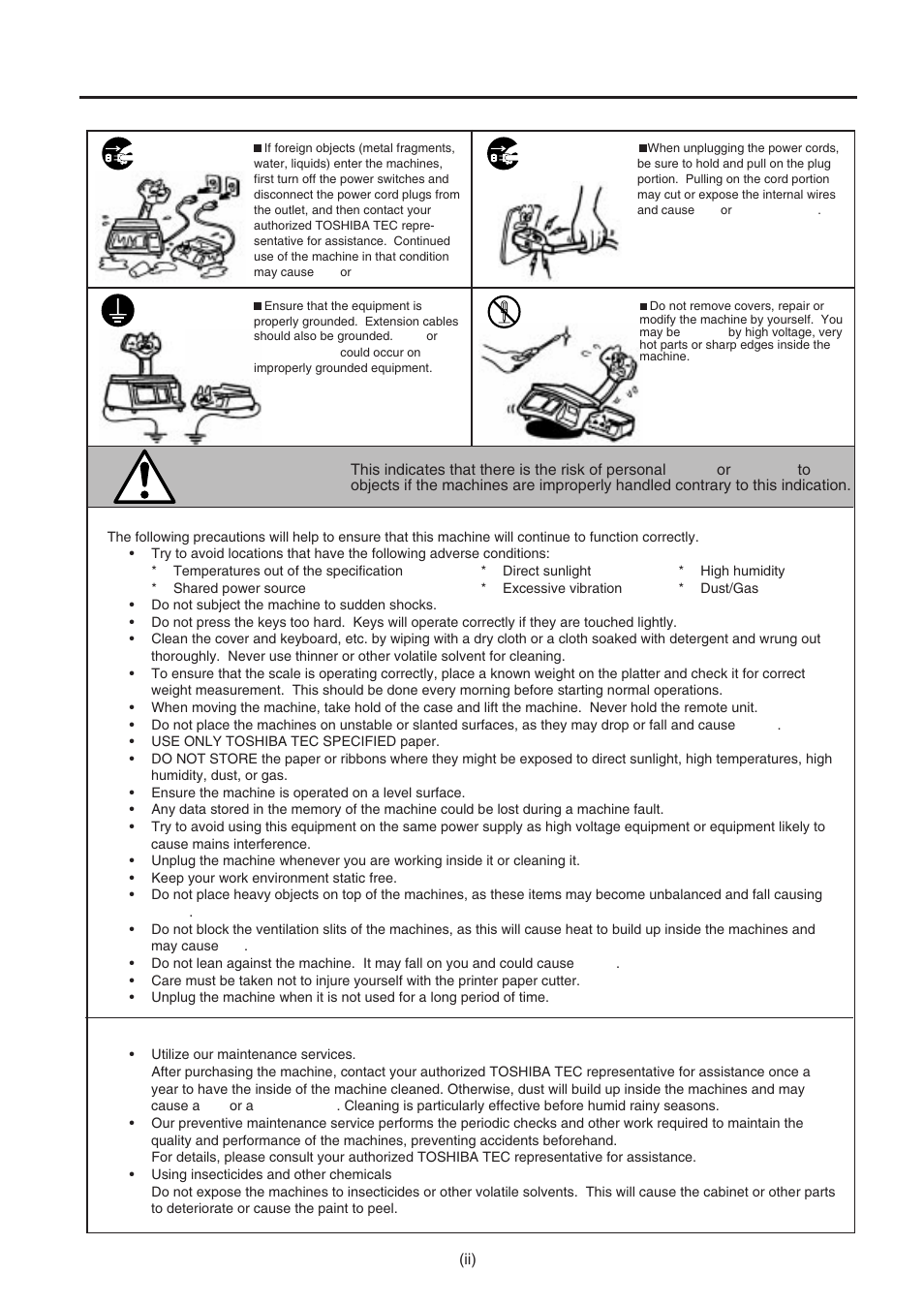 Caution | Toshiba TEC SL-9000-ESB-X SERIES User Manual | Page 7 / 72