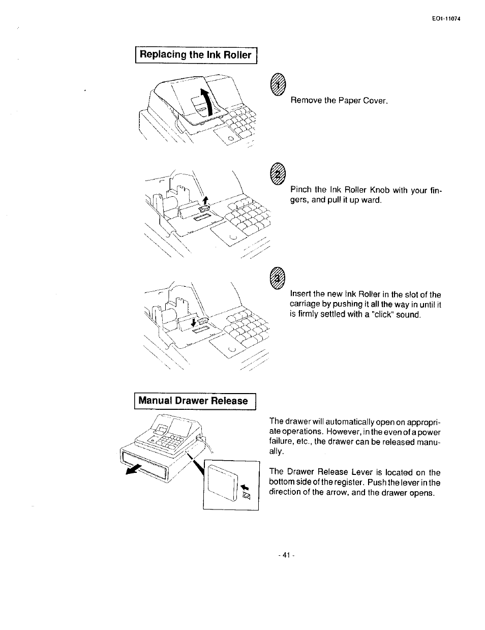 Manual drawer release | Toshiba MA-55 User Manual | Page 43 / 48
