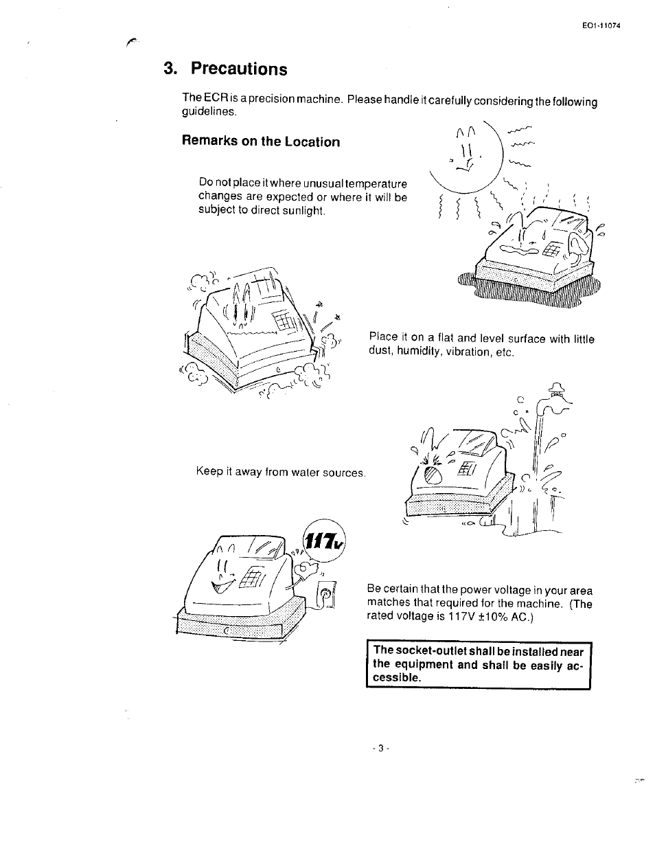 Precautions, Remarks on the location | Toshiba MA-55 User Manual | Page 5 / 48