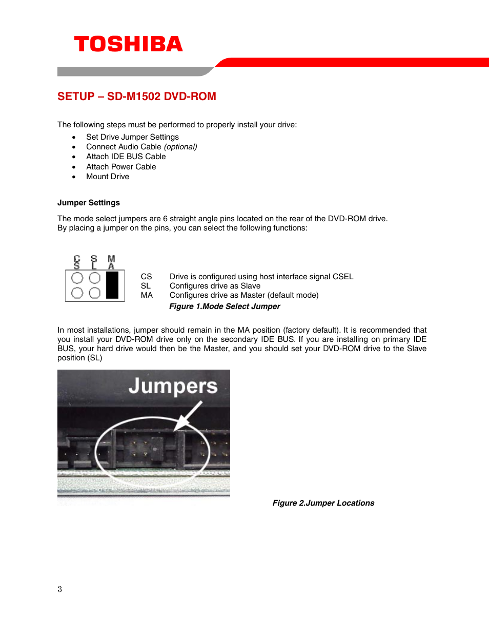 Setup – sd-m1502 dvd-rom | Toshiba SD-M1502 User Manual | Page 5 / 16