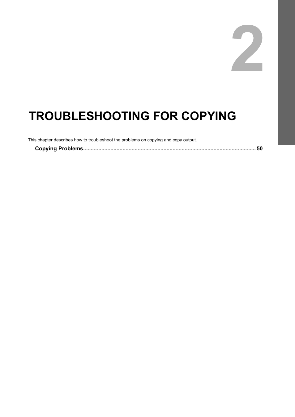 Troubleshooting for copying, Chapter 2 | Toshiba E-STUDIO 755 User Manual | Page 51 / 104