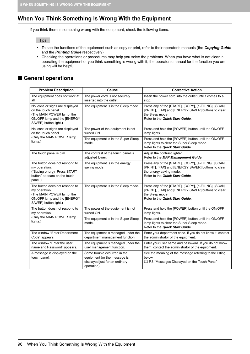 General operations | Toshiba E-STUDIO 755 User Manual | Page 98 / 104