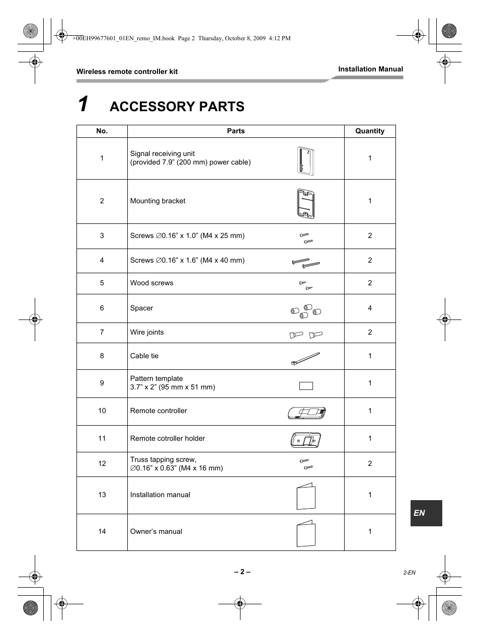 Accessory parts | Toshiba TCB-AX21UL User Manual | Page 3 / 16