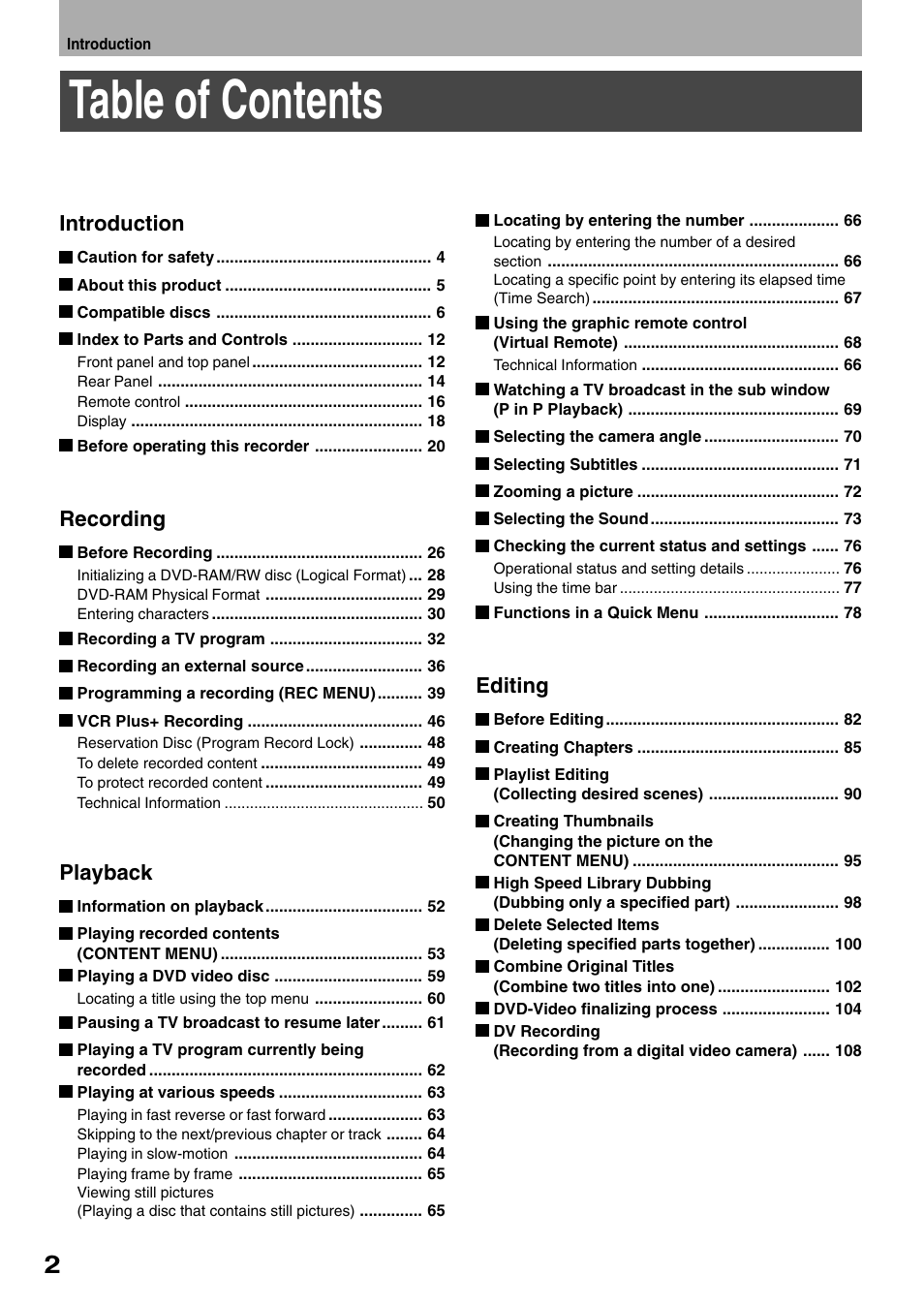 Toshiba D-R1SU User Manual | Page 2 / 144