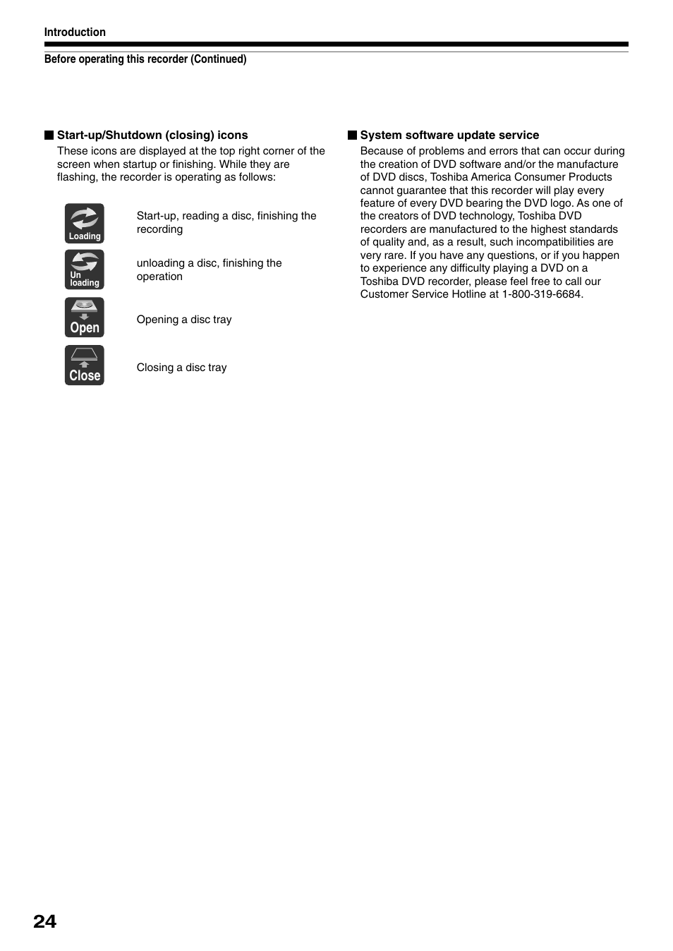 Open, Close | Toshiba D-R1SU User Manual | Page 24 / 144