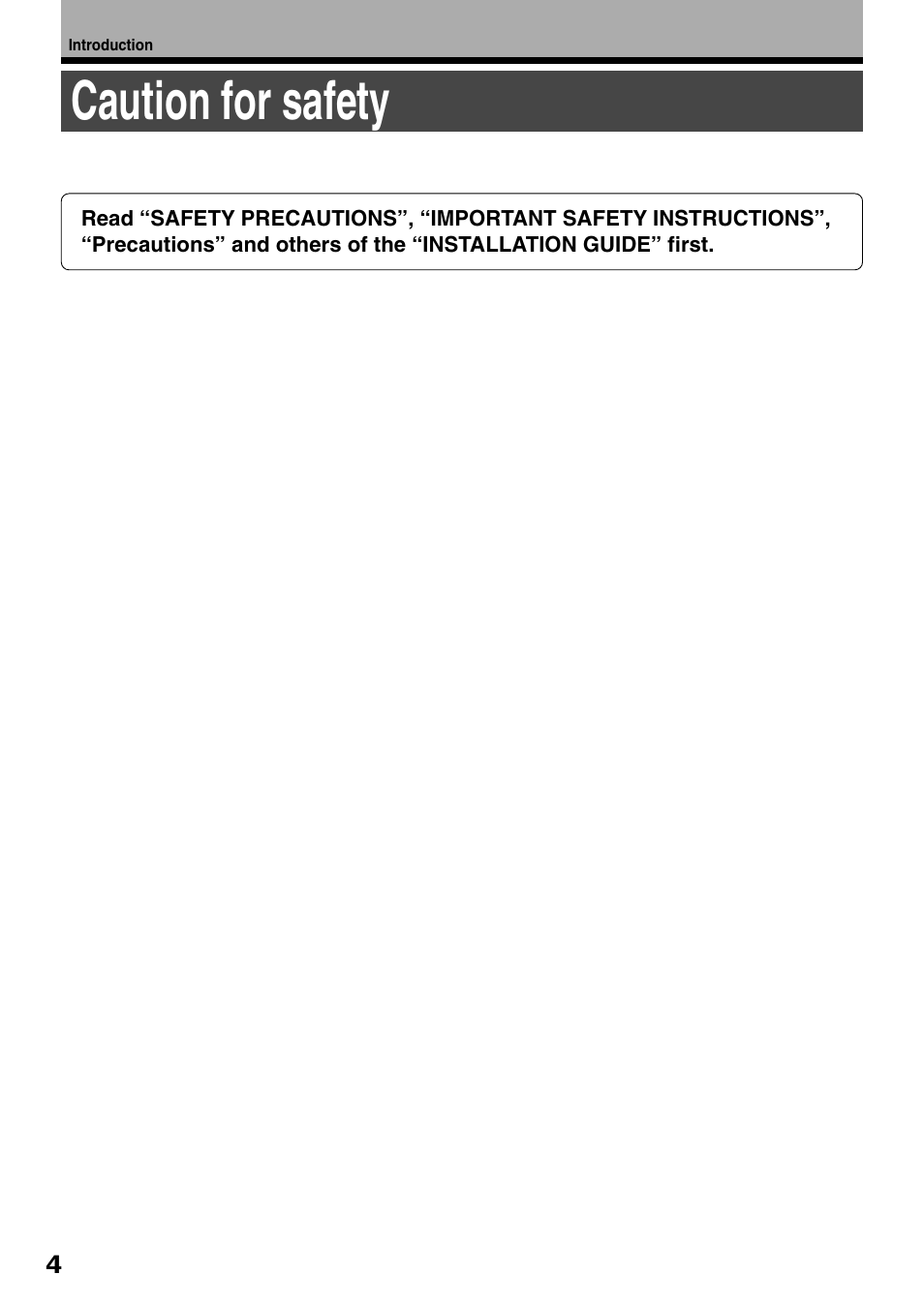 Caution for safety | Toshiba D-R1SU User Manual | Page 4 / 144
