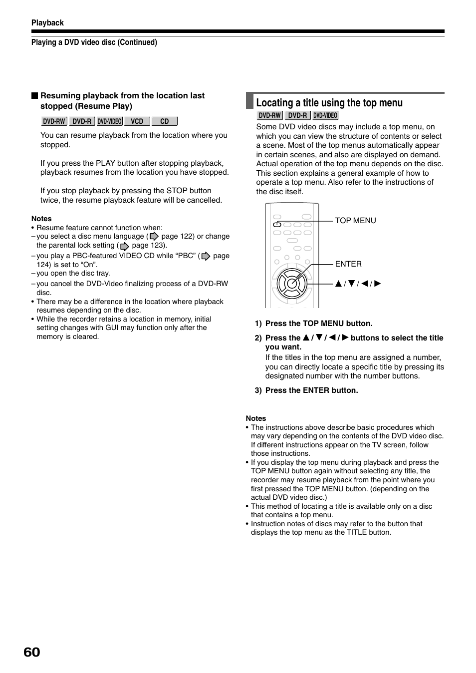 Locating a title using the top menu | Toshiba D-R1SU User Manual | Page 60 / 144