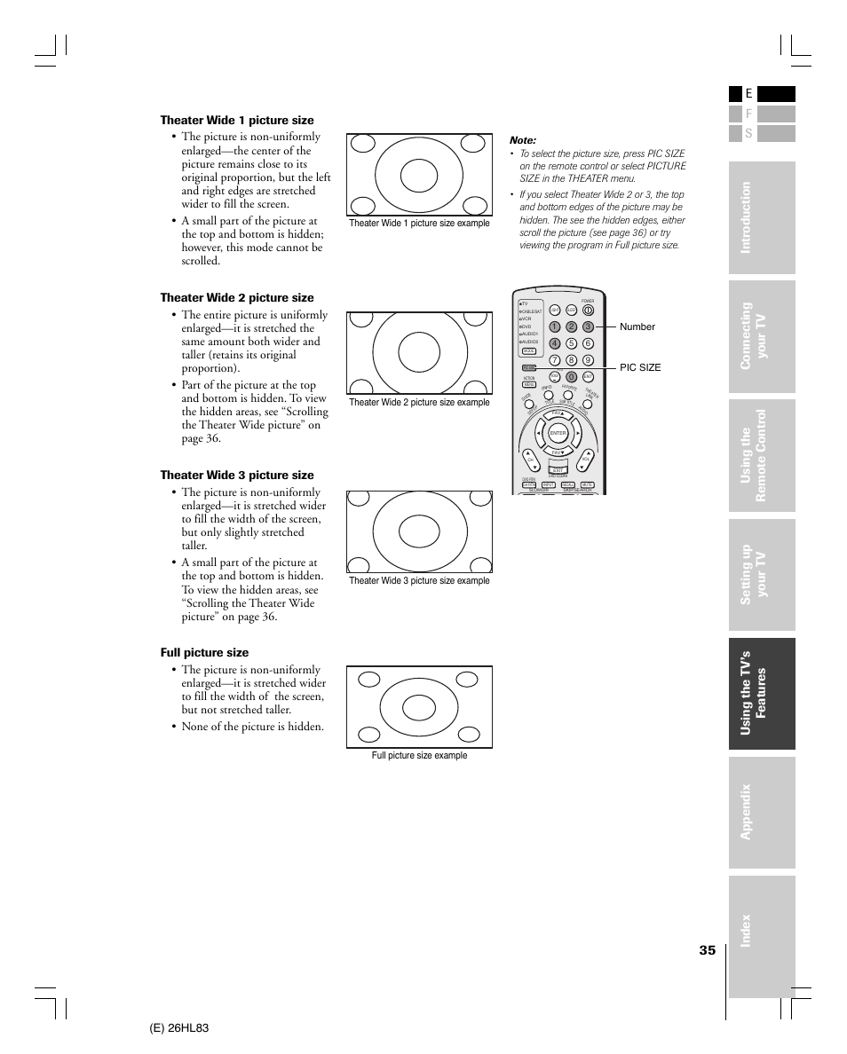 E) 26hl83 | Toshiba 26HL83 User Manual | Page 35 / 66